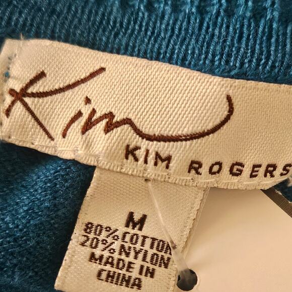 Blue Cotton Blend Cardigan Sweater Size Medium - Picture 3 of 3